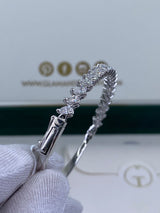 Diamond Bangle Bracelet 2.87 Carat White Gold 14K
