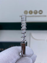 Diamond Bangle Bracelet 2.87 Carat White Gold 14K