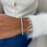 Diamond Bangle Bracelet 3.48 Carat White Gold 14K
