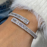Diamond Bangle Bracelet 6.6 ct White Gold