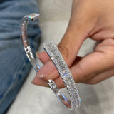 Diamond Bangle Bracelet 6.6 ct White Gold