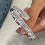 Diamond Bangle Bracelet 6.6 ct White Gold