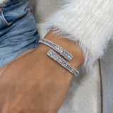 Diamond Bangle Bracelet 6.6 ct White Gold