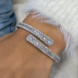 Diamond Bangle Bracelet 6.7 ct White Gold