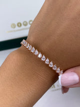 Diamond Bangle Bracelet 2.9 ct Rose Gold