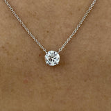 Diamond Pendant Necklace 1.5 ct White Gold