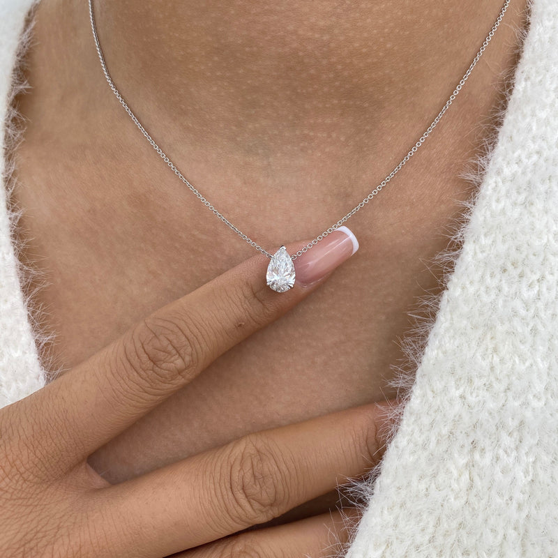 Diamond Pendant Necklace 1.5 ct White Gold