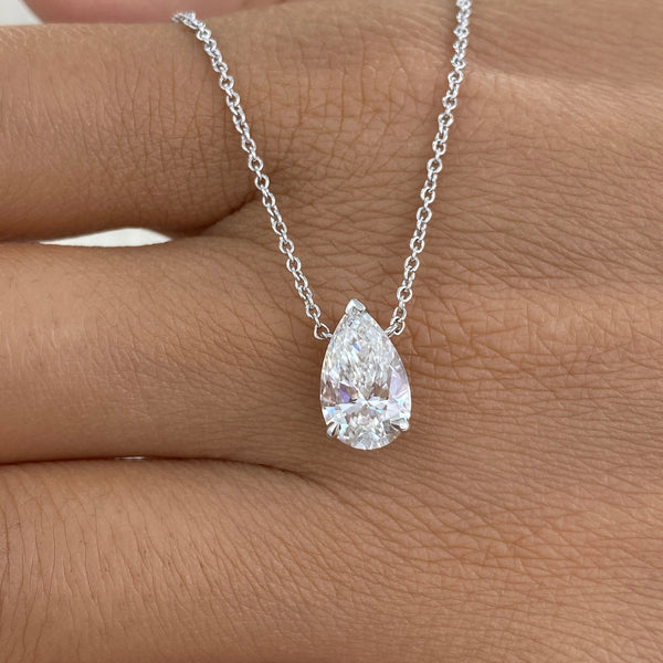 Diamond Pendant Necklace 1.5 ct White Gold