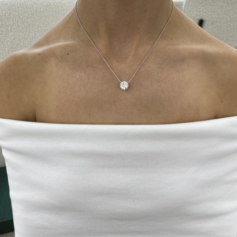 Diamond Pendant Necklace 2 ct White Gold