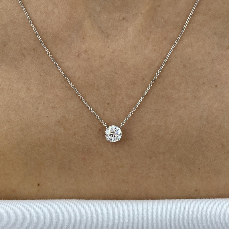 Diamond Pendant Necklace 2 ct White Gold