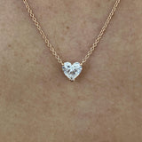 Diamond Pendant Necklace 3 ct Rose Gold