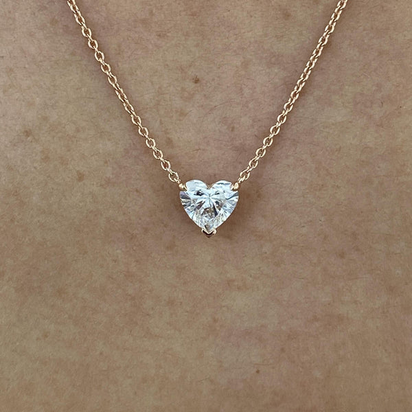 Diamond Pendant Necklace 3 ct Rose Gold