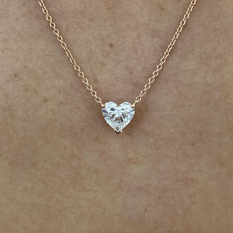 Diamond Pendant Necklace 3 ct Rose Gold