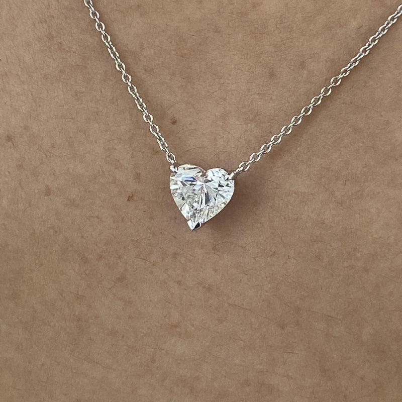 Diamond Pendant Necklace 3 ct White Gold