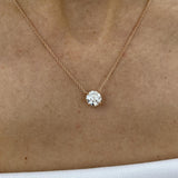 Diamond Pendant Necklace 1 ct Rose Gold