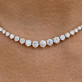 Diamond Tennis Necklace 9.7 ct Yellow Gold