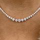 Diamond Tennis Necklace 9.92 ct Rose Gold