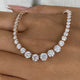 Diamond Tennis Necklace 9.92 ct Rose Gold