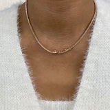 Diamond Tennis Necklace 9.92 ct Rose Gold