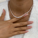 Diamond Tennis Necklace 9.92 ct Rose Gold