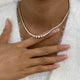 Diamond Tennis Necklace 9.92 ct Rose Gold