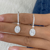 Diamond Dangle Earrings 2.2 ct White Gold