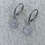 Diamond Dangle Earrings 2.2 ct White Gold