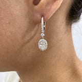 Diamond Dangle Earrings 2.2 ct White Gold