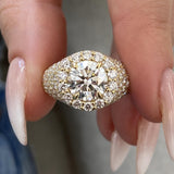Diamond Dome Ring 3.05 ct TCW, Yellow Gold