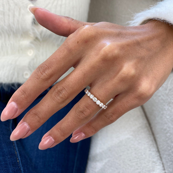 Diamond Stackable Ring 2.42 Carat Rose Gold 14K