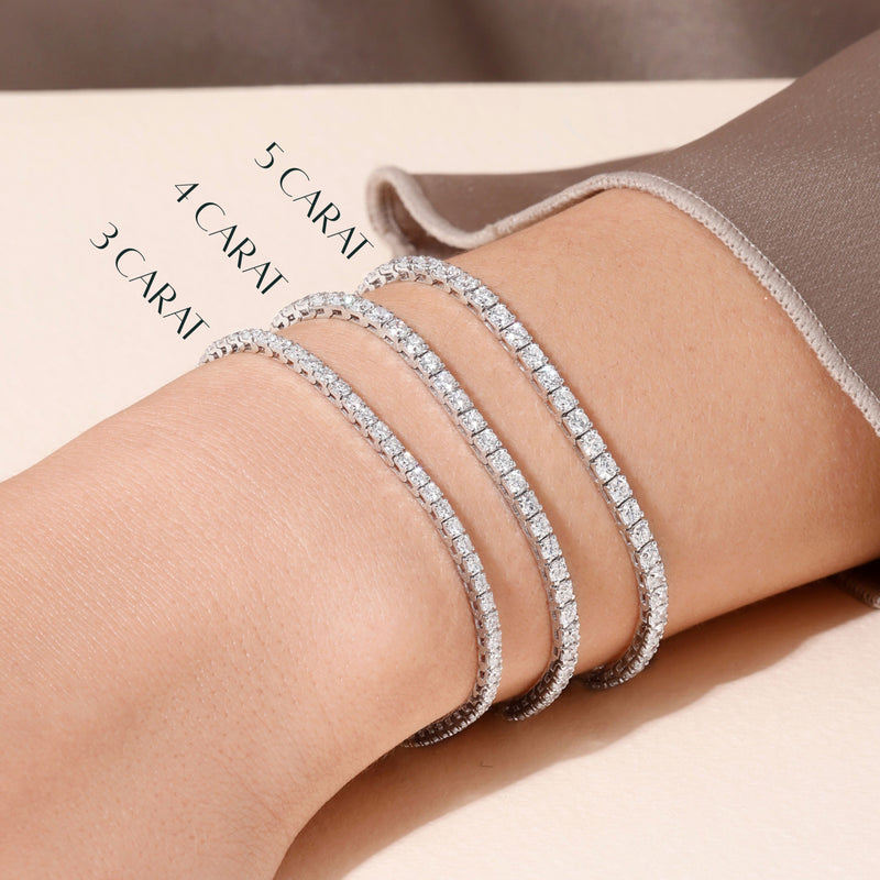 Diamond Tennis Bracelet 3 Carat White Gold 14K