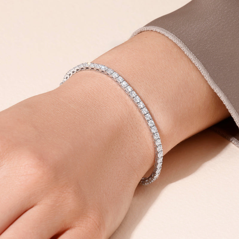 Diamond Tennis Bracelet 3 Carat White Gold 14K