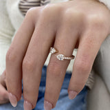 Diamond Statement Ring 1.12 Carat Rose Gold 14K