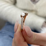Diamond Statement Ring 1.12 Carat Rose Gold 14K