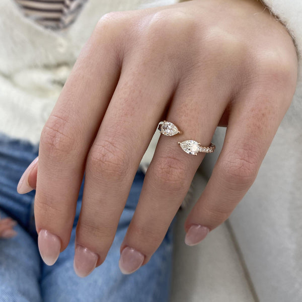 Diamond Statement Ring 1.12 Carat Rose Gold 14K