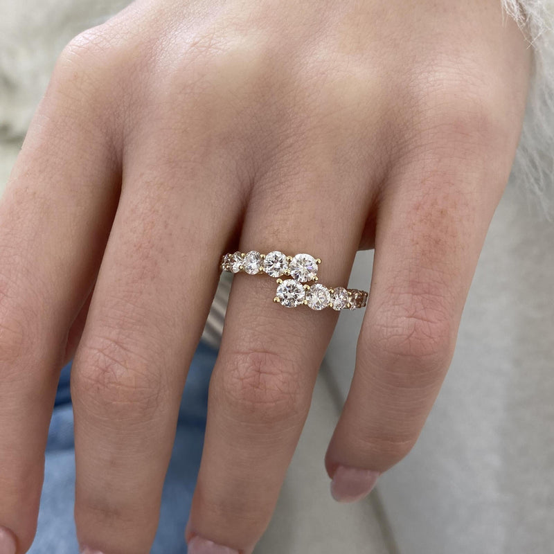 Diamond Wrap Ring 1.67 Carat Yellow Gold 14K