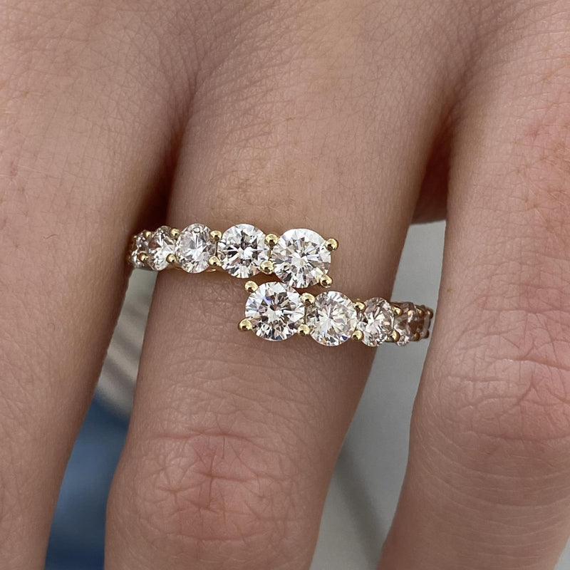 Diamond Wrap Ring 1.67 Carat Yellow Gold 14K