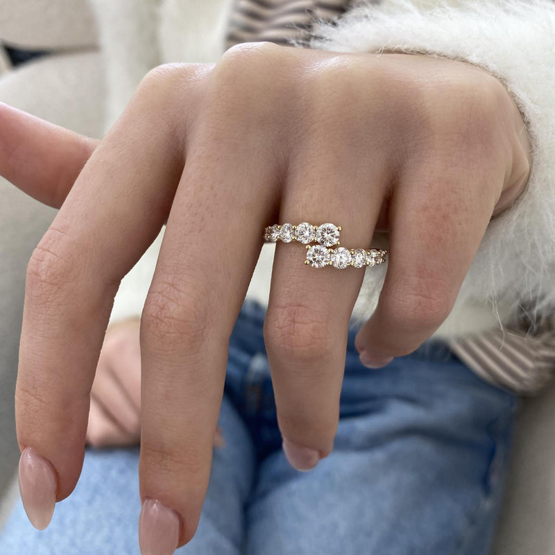 Diamond Wrap Ring 1.67 Carat Yellow Gold 14K