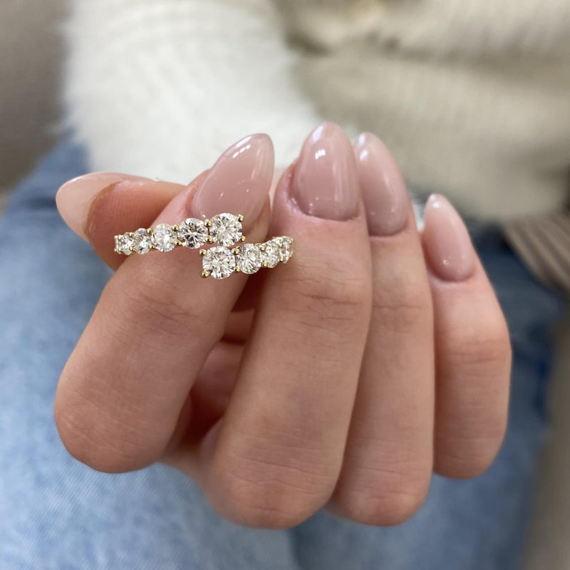 Diamond Wrap Ring 1.67 Carat Yellow Gold 14K