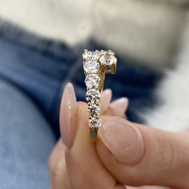 Diamond Wrap Ring 1.67 Carat Yellow Gold 14K