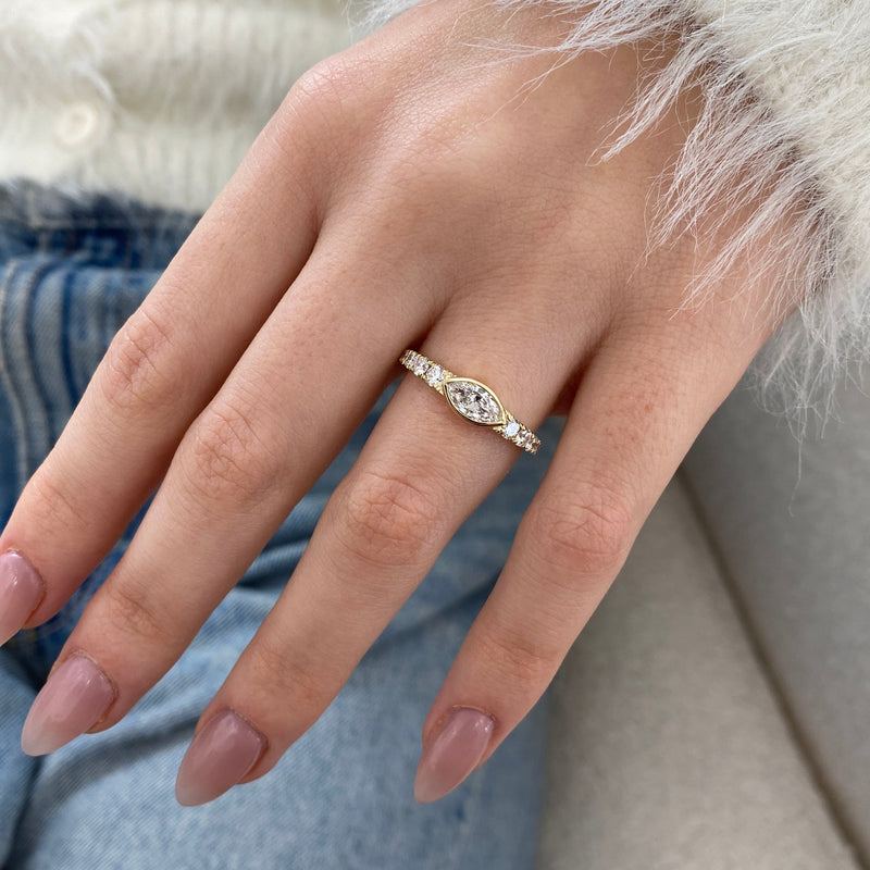 Diamond Stackable Ring 0.82 Carat Yellow Gold 14K