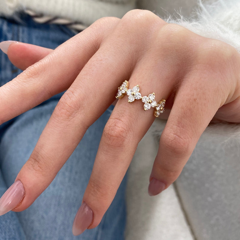 Diamond Statement Ring 1.43 Carat Yellow Gold 14K