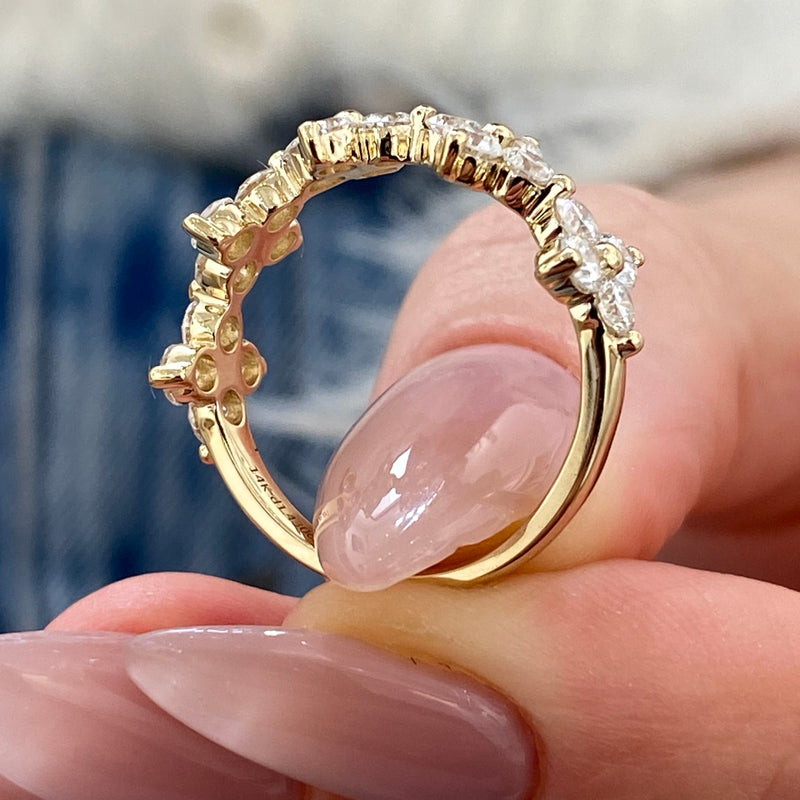 Diamond Statement Ring 1.43 Carat Yellow Gold 14K