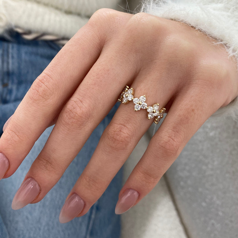 Diamond Statement Ring 1.43 Carat Yellow Gold 14K