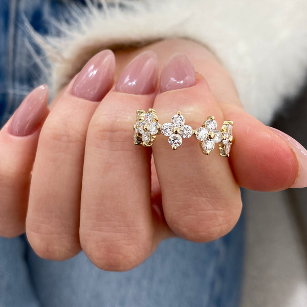 Diamond Statement Ring 1.43 Carat Yellow Gold 14K