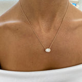 Diamond Pendant Necklace 2 ct Rose Gold