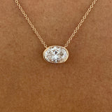 Diamond Pendant Necklace 2 ct Rose Gold