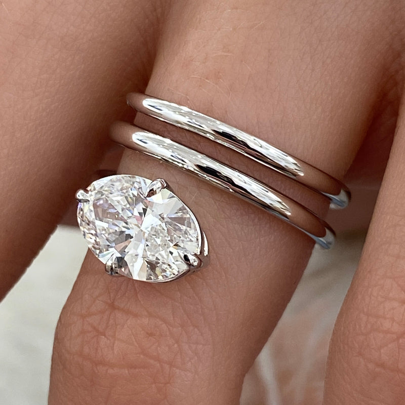 Diamond Solitaire Wrap Ring 2.05 ct White Gold