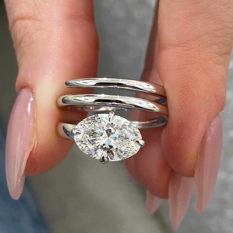 Diamond Solitaire Wrap Ring 2.05 ct White Gold