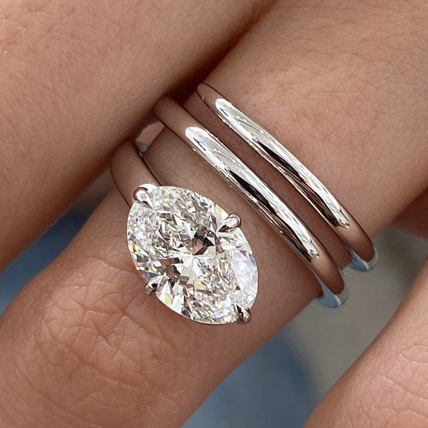 Diamond Solitaire Wrap Ring 2.05 ct White Gold